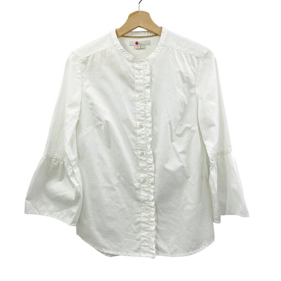 boden white Poplin button down bell sleeve top - Picture 3 of 6